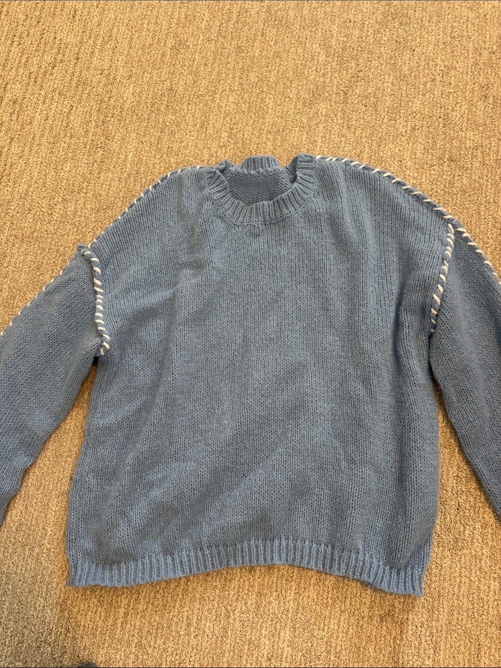 Blue Crewneck Women's Sweater - Comfortable Knit